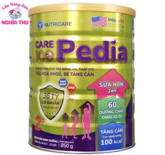 Sữa Care 100 Pedia 2+ 850g (trẻ từ 2 – 10 tuổi)