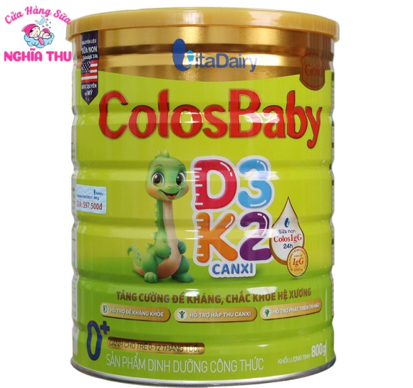 Sữa ColosBaby D3K2 số 0+ 800G (trẻ 0-12 tháng)