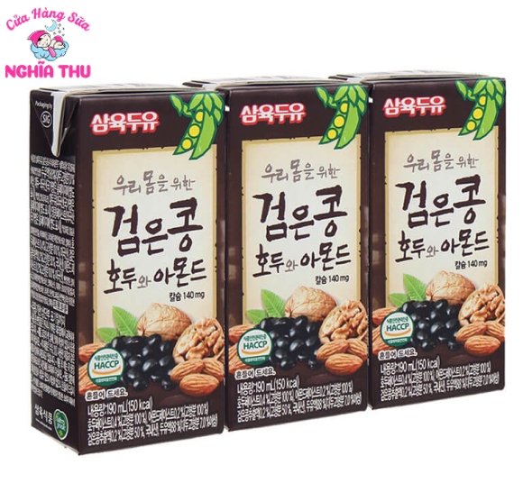 Sữa Óc Chó Hàn Quốc Hạnh Nhân Đậu Đen 190ml (thùng 24 hộp)