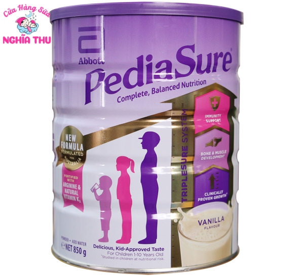 Sữa PediaSure Úc Nắp Tím 850G (trẻ từ 1-10 tuổi)