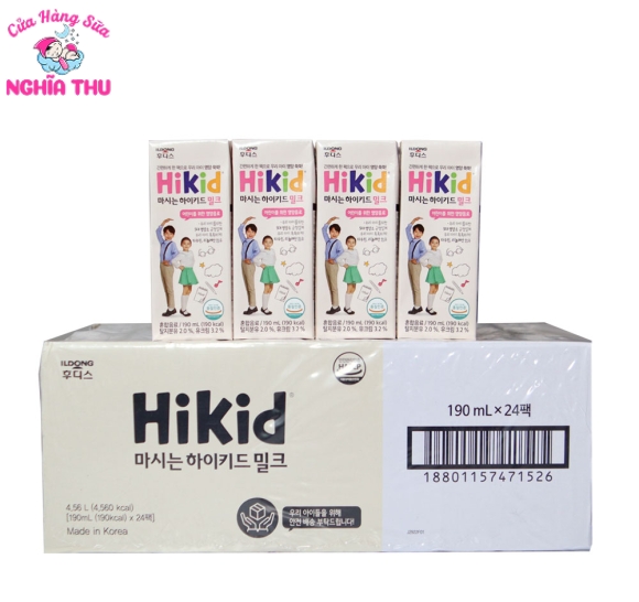 Sữa Hikid pha sẵn 190ml (1 thùng 24 hộp)