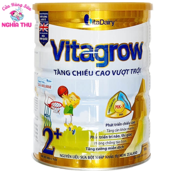 Sữa VitaGrow 2+ 900g Tăng Chiều Cao (trẻ 2 tuổi trở lên)