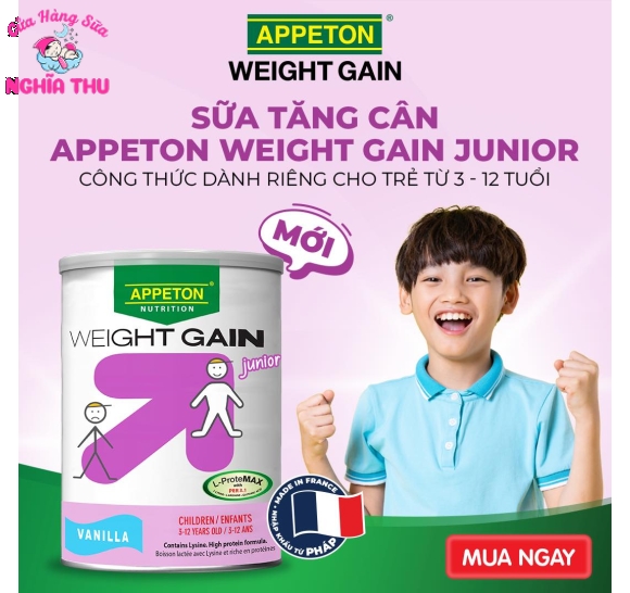 Sữa Appeton Weight Gain Junior tăng cân cho trẻ 3-12 tuổi