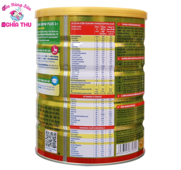 Sữa Colos Grow Plus 1+ 850G (1-2 tuổi)