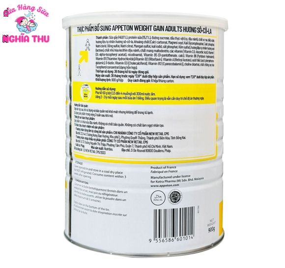 Sữa Appeton Weight Gain vị Vani 900G (sữa cho người gầy)