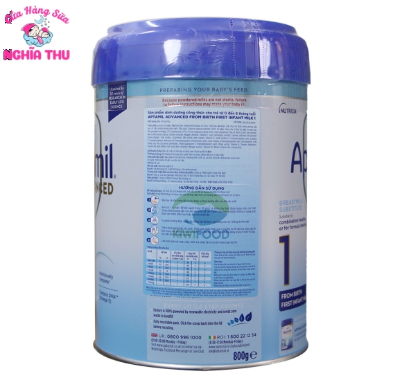 Sữa Aptamil Advanced số 1 800g nội địa Anh (từ 0-6 tháng)