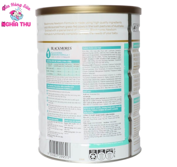 Sữa BLACKMORES Số 1 Newborn 900G Úc (trẻ từ 0-6 tháng)
