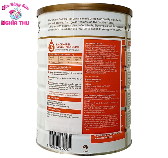 Sữa BLACKMORES số 3 Toddler Úc 900G (1 tuổi trở lên)