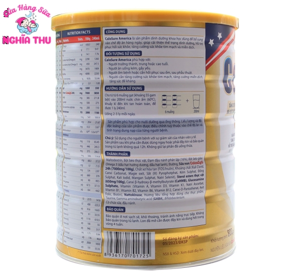 Sữa CaloSure America 800G Giàu Sữa Non Mỹ