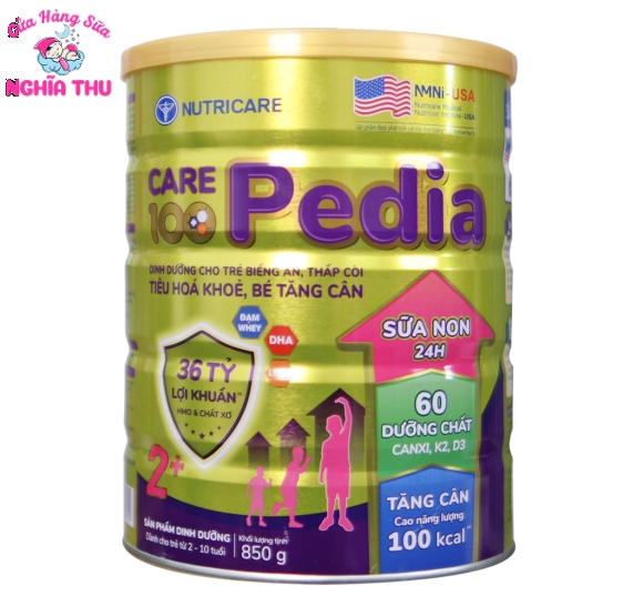 Sữa Care 100 Pedia 2+ 850g (trẻ từ 2 – 10 tuổi)