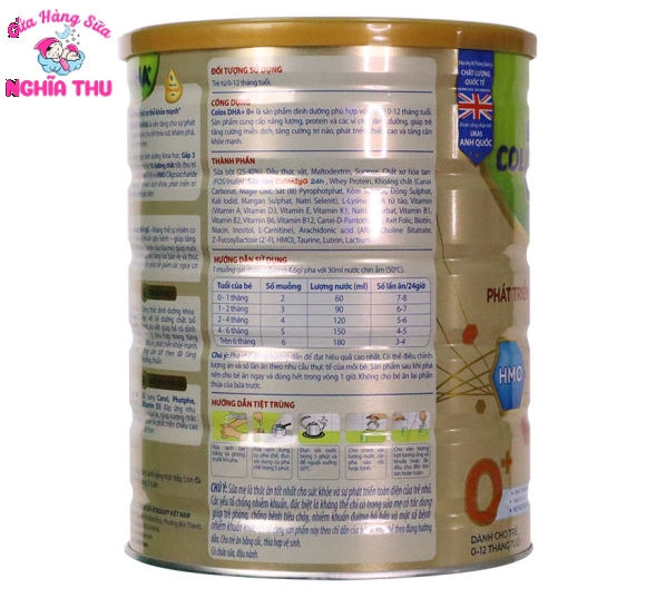 Sữa COLOS DHA 0+ 800G (0-12 tháng)