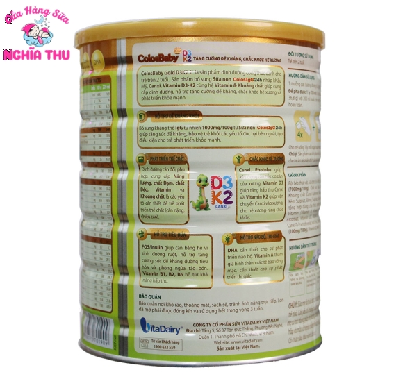 Sữa ColosBaby Gold D3K2 2+ 800G (trẻ trên 2 tuổi)