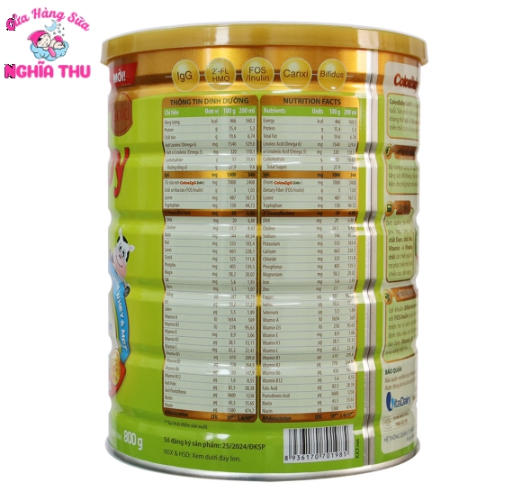 Sữa Colosbaby Gold 1+ Mới vị thanh nhạt 800G (1-2 tuổi)