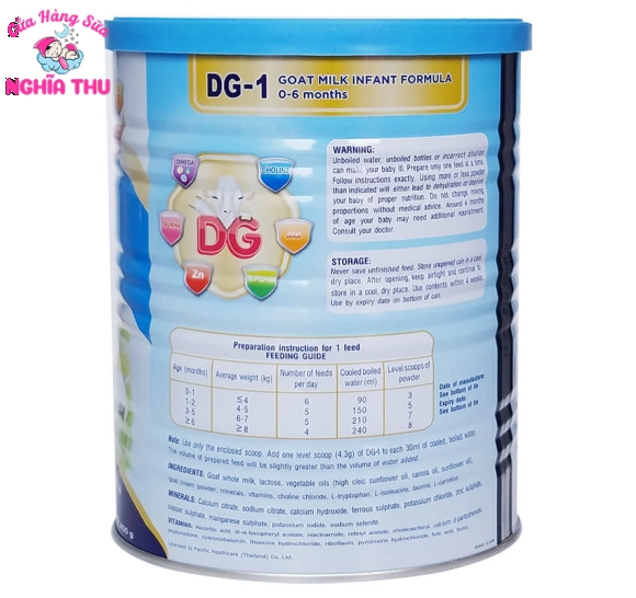 Sữa Dê DG 1 NewZealand 400g (trẻ từ 0- 6 tháng)