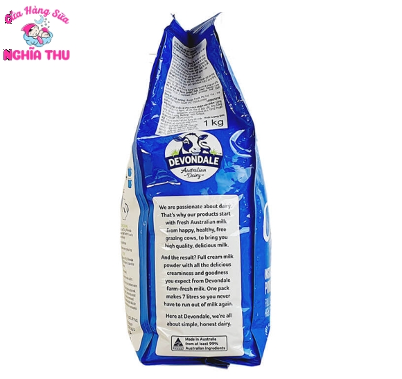 Sữa Devondale Nguyên Kem 1KG Full Cream NK Úc