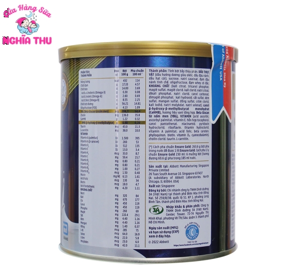 Sữa Ensure Gold StrengthPro 380g hương Vani của Abbott