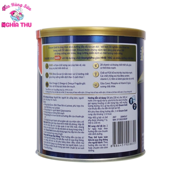 Sữa Ensure Gold StrengthPro 380g hương Vani của Abbott