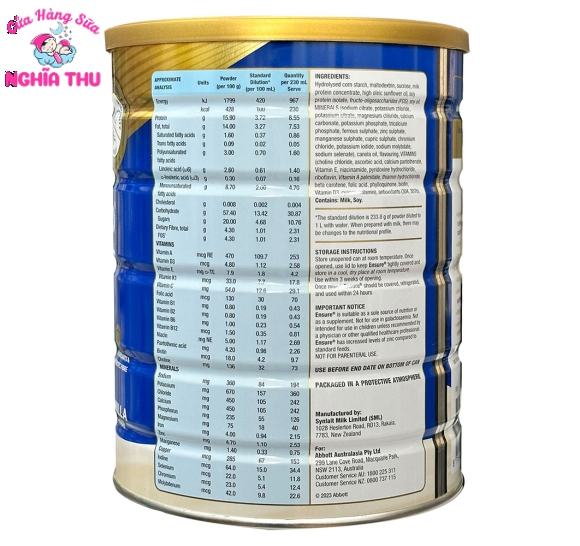 Sữa Ensure Úc 850G Chính Hãng Giá Cực Rẻ