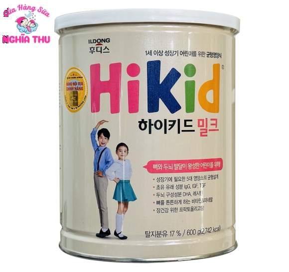 Sữa Hikid Hàn Quốc tăng Chiều cao, Cân nặng Vani 600g (1 tuổi trở lên)