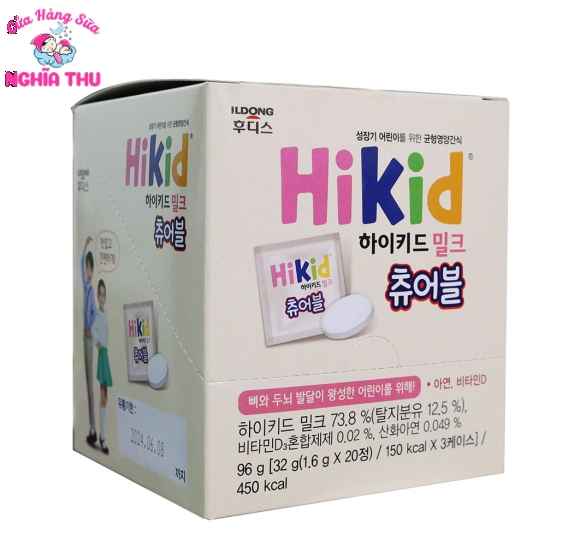 Sữa HIKID viên dạng kẹo Hàn Quốc (hộp 60 viên)