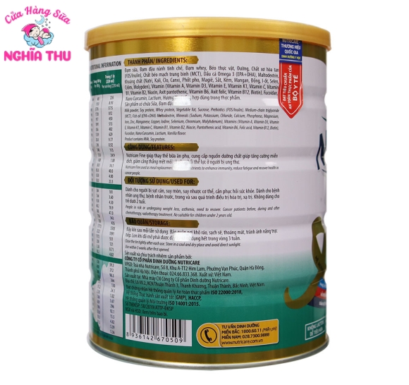 Sữa Nutricare Fine Cho Bệnh Nhân Ung Thư 900G