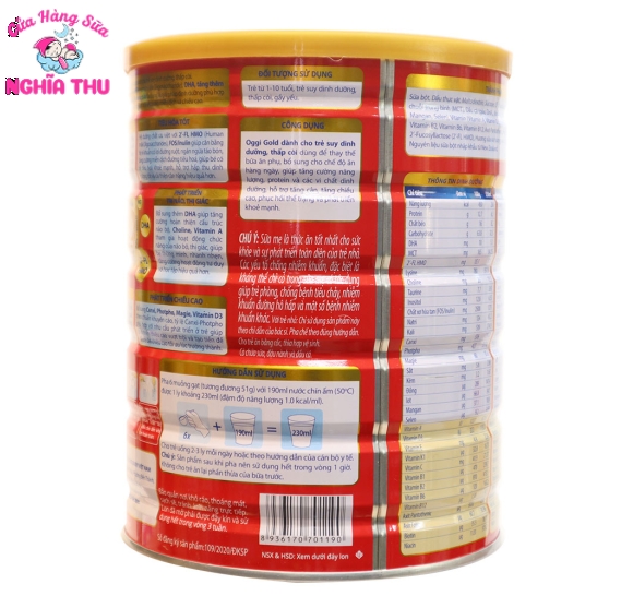 Sữa Oggi Gold 900G Tăng Cân Nhanh Ngừa Táo Bón (1-10 tuổi)