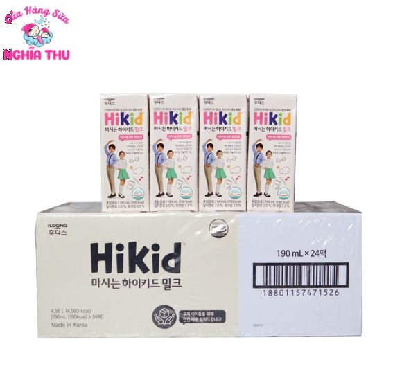 Sữa Hikid pha sẵn 190ml (1 thùng 24 hộp)