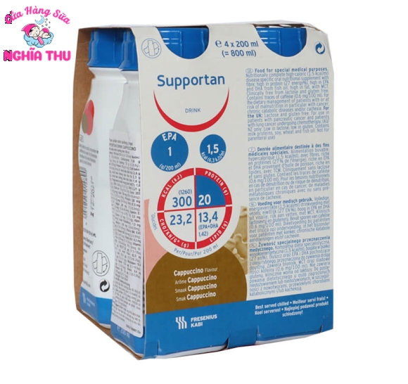 Sữa Supportan Drink Cappuccino 200ml cho Bệnh Nhân Ung Thư