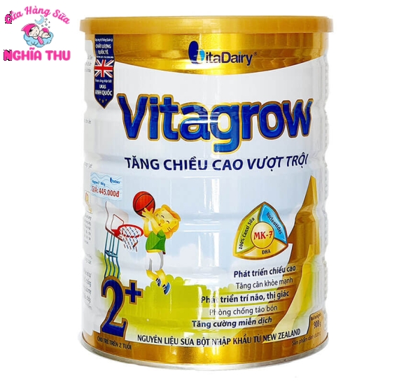 Sữa VitaGrow 2+ 900g Tăng Chiều Cao (trẻ 2 tuổi trở lên)
